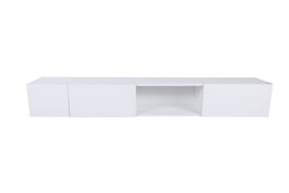 Hanah Home Soporte de TV Blanco 180cm Ancho x 30cm Alto x 25cm Profundidad con Amplio Almacenamiento para Sala de Estar Moderna